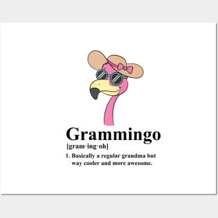 Womens Grammingo Regular Grandma But Way Cooler Awesome Flamingo Posters and Art